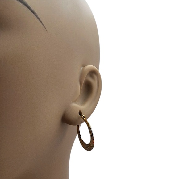 14K Yellow Gold Hoop Earrings #22520